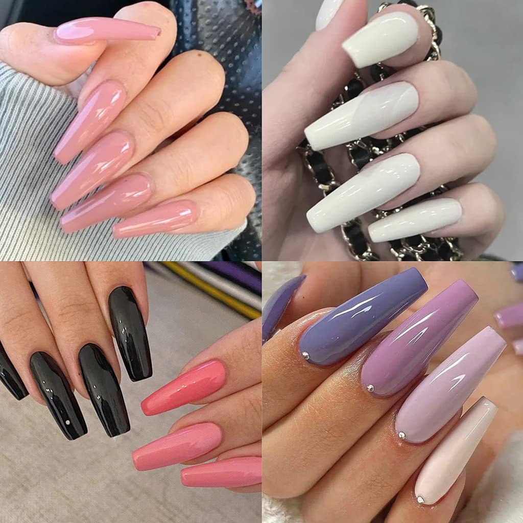 MAYCREATE® 24 Color Press on Nails Sets, False Nails Artificial Fake Nails Coffin Press on Nails Solid Color Glossy Fake Nails Full Cover False Nails Tips for Women Girls DIY Nail, Style A (No glue) MAYCREATE® 24 Color Press on Nails Sets, False Nails Artificial Fake Nails Coffin Press on Nails Solid Color Glossy Fake Nails Full Cover False Nails Tips for Women Girls DIY Nail, Style A (No glue)